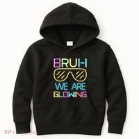 Bruh We Are Glowing In My Glowing Era Hello Summer Vacation Kids Hoodie thumb 0