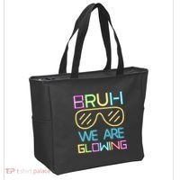 Bruh We Are Glowing In My Glowing Era Hello Summer Vacation Tote Bag thumb 2