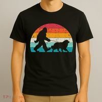 Bigfoot Walking A Dog Funny Great Pyrenees Lovers Dog Dad T-Shirt thumb 3