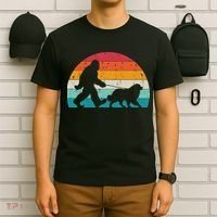 Bigfoot Walking A Dog Funny Great Pyrenees Lovers Dog Dad T-Shirt thumb 6