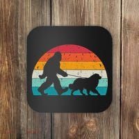 Bigfoot Walking A Dog Funny Great Pyrenees Lovers Dog Dad Coaster thumb 0