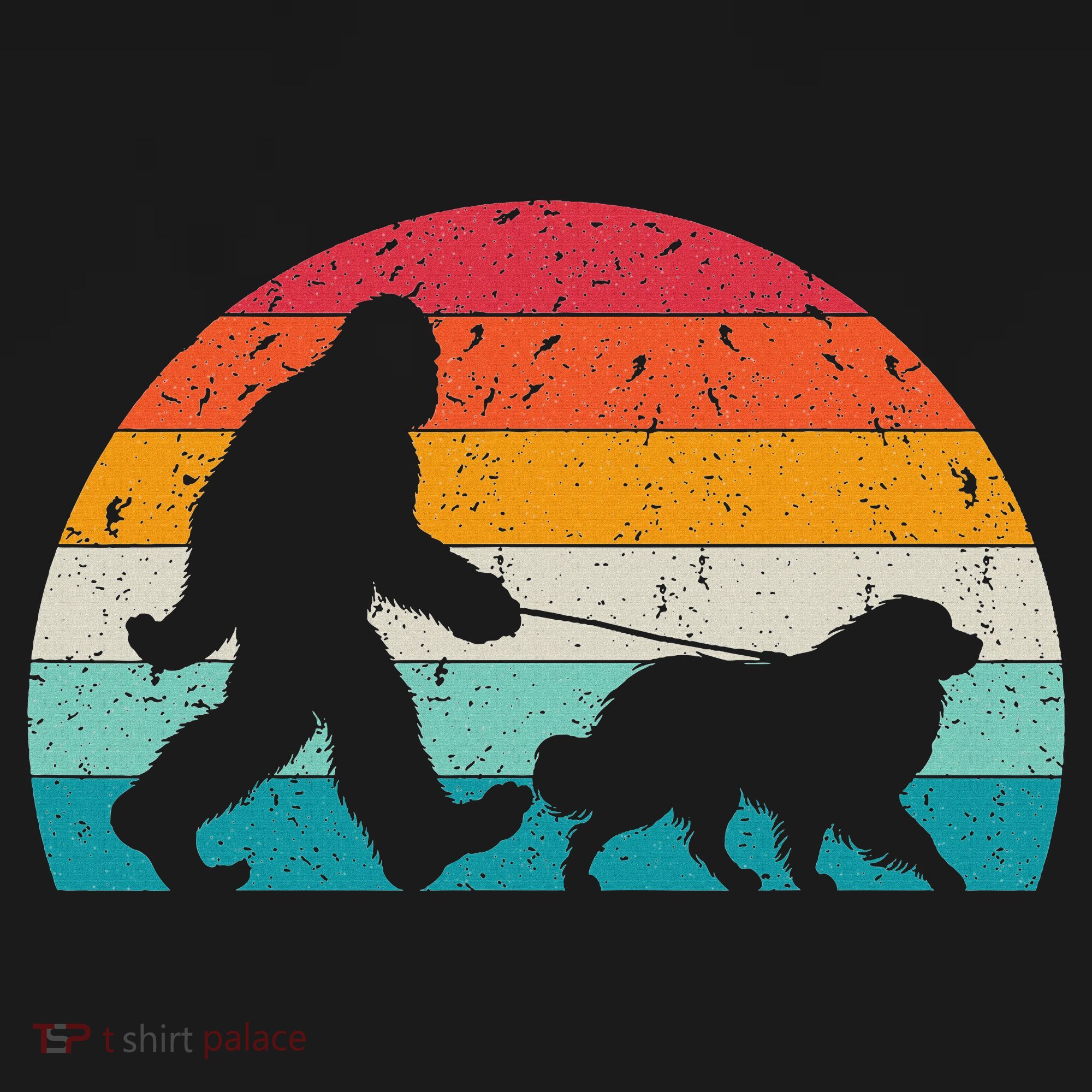 Bigfoot Walking A Dog Funny Great Pyrenees Lovers Dog Dad Mousepad