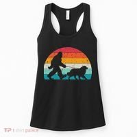 Bigfoot Walking A Dog Funny Great Pyrenees Lovers Dog Dad Women's Tank Top thumb 0