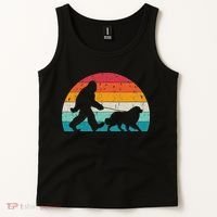 Bigfoot Walking A Dog Funny Great Pyrenees Lovers Dog Dad Tank Top thumb 2