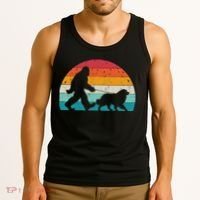Bigfoot Walking A Dog Funny Great Pyrenees Lovers Dog Dad Tank Top thumb 3