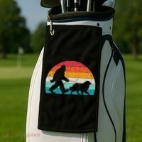 Bigfoot Walking A Dog Funny Great Pyrenees Lovers Dog Dad Golf Towel thumb 2