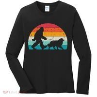 Bigfoot Walking A Dog Funny Great Pyrenees Lovers Dog Dad Women's Long Sleeve Shirt thumb 0