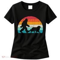 Bigfoot Walking A Dog Funny Great Pyrenees Lovers Dog Dad Women's T-Shirt thumb 0