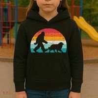 Bigfoot Walking A Dog Funny Great Pyrenees Lovers Dog Dad Kids Hoodie thumb 3