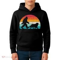 Bigfoot Walking A Dog Funny Great Pyrenees Lovers Dog Dad Kids Hoodie thumb 4