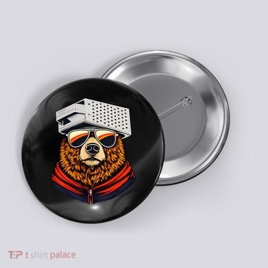 Bear With A Grater Hat Button