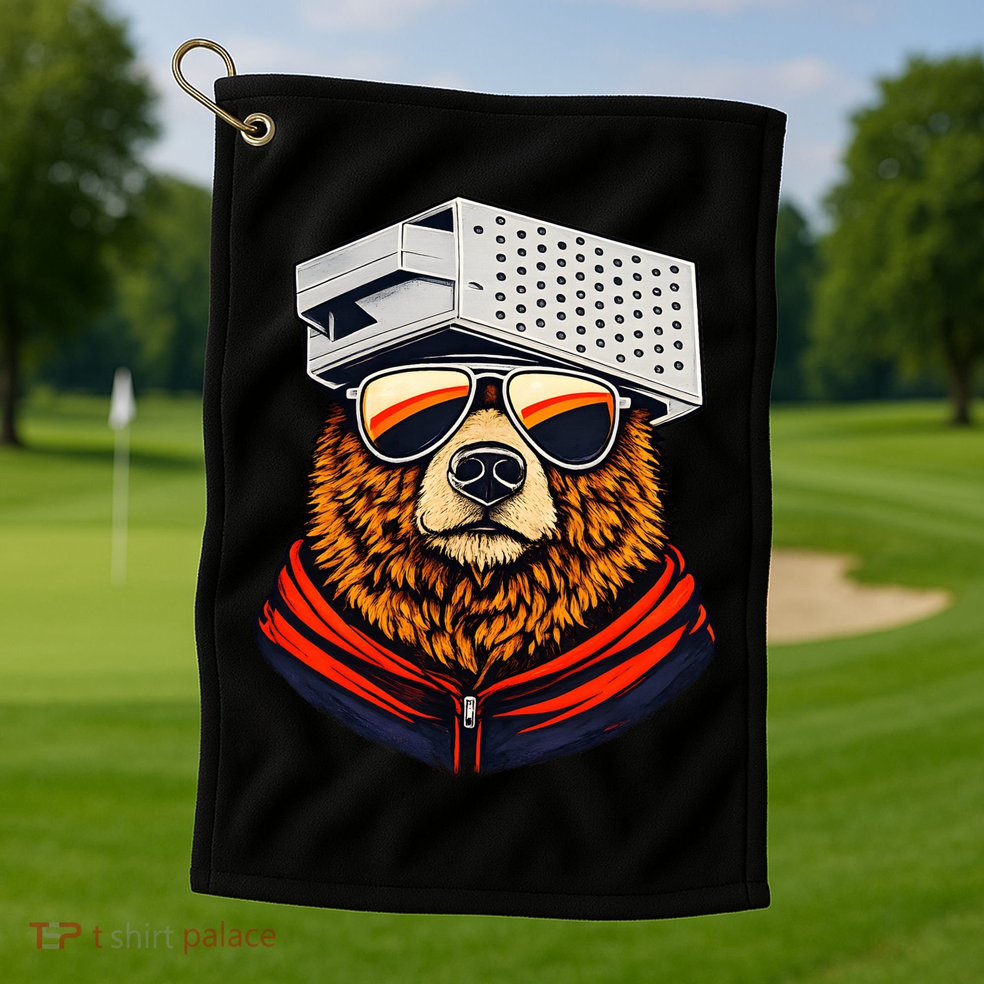 Bear With A Grater Hat Golf Towel