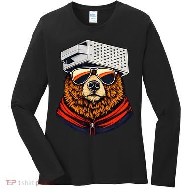 Bear With A Grater Hat Women's Long Sleeve Shirt