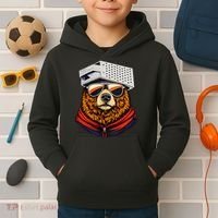 Bear With A Grater Hat Kids Hoodie thumb 2