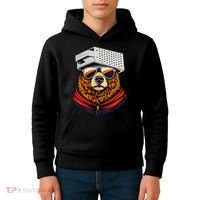 Bear With A Grater Hat Kids Hoodie thumb 4