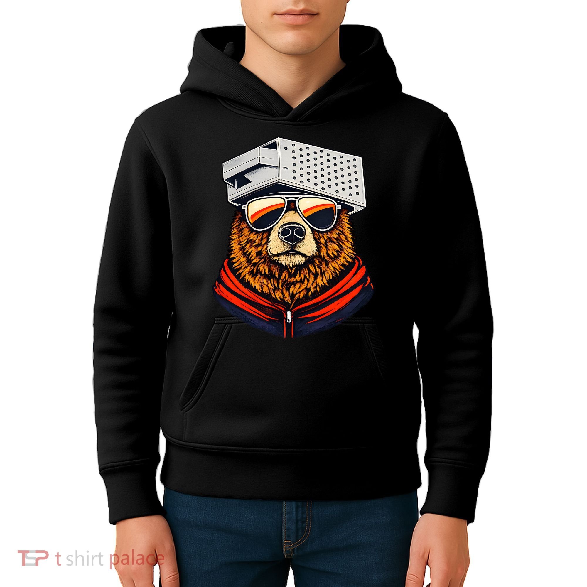 Bear With A Grater Hat Kids Hoodie