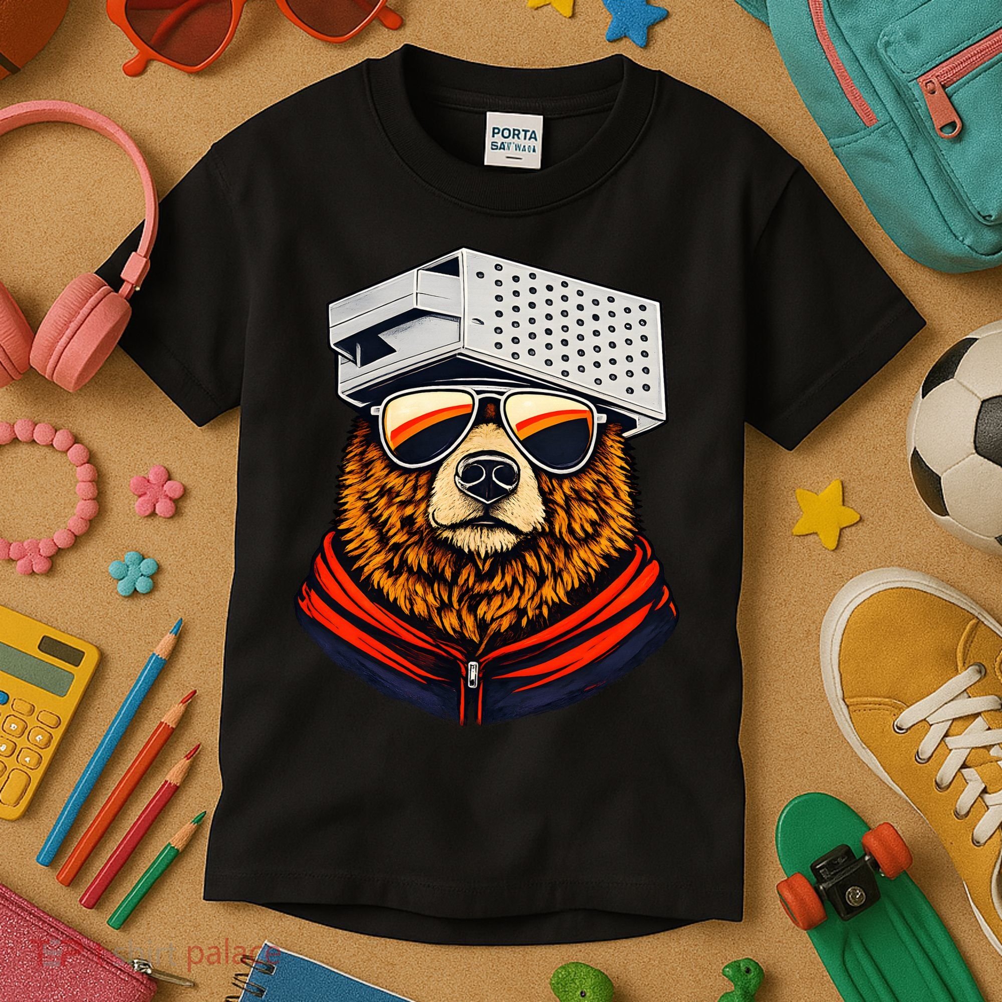 Bear With A Grater Hat Kids T-Shirt