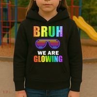 Bruh We Are Glowing Kids Hoodie thumb 3