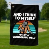 Best Welding Art Migtig Welding Metal Welder Golf Towel thumb 1