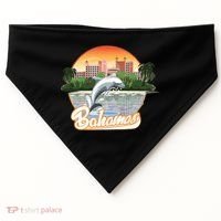 Bahamas With A Playing Dolphin And Hotels USA-Made Doggie Bandana thumb 0