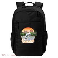 Bahamas With A Playing Dolphin And Hotels Backpack thumb 0