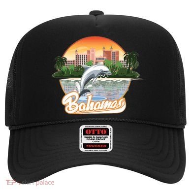 Bahamas With A Playing Dolphin And Hotels Hat