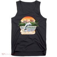 Bahamas With A Playing Dolphin And Hotels Tank Top thumb 0