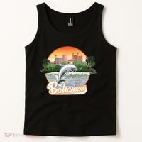 Bahamas With A Playing Dolphin And Hotels Tank Top thumb 2