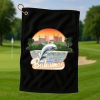Bahamas With A Playing Dolphin And Hotels Golf Towel thumb 1