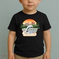 Bahamas With A Playing Dolphin And Hotels Toddler T-Shirt thumb 2