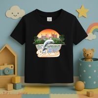 Bahamas With A Playing Dolphin And Hotels Toddler T-Shirt thumb 3