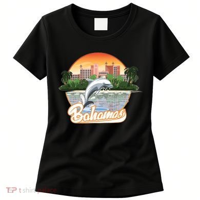 Bahamas With A Playing Dolphin And Hotels Women's T-Shirt