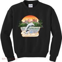 Bahamas With A Playing Dolphin And Hotels Kids Sweatshirt thumb 0