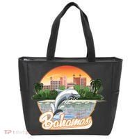Bahamas With A Playing Dolphin And Hotels Tote Bag thumb 0