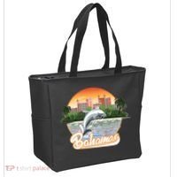 Bahamas With A Playing Dolphin And Hotels Tote Bag thumb 2