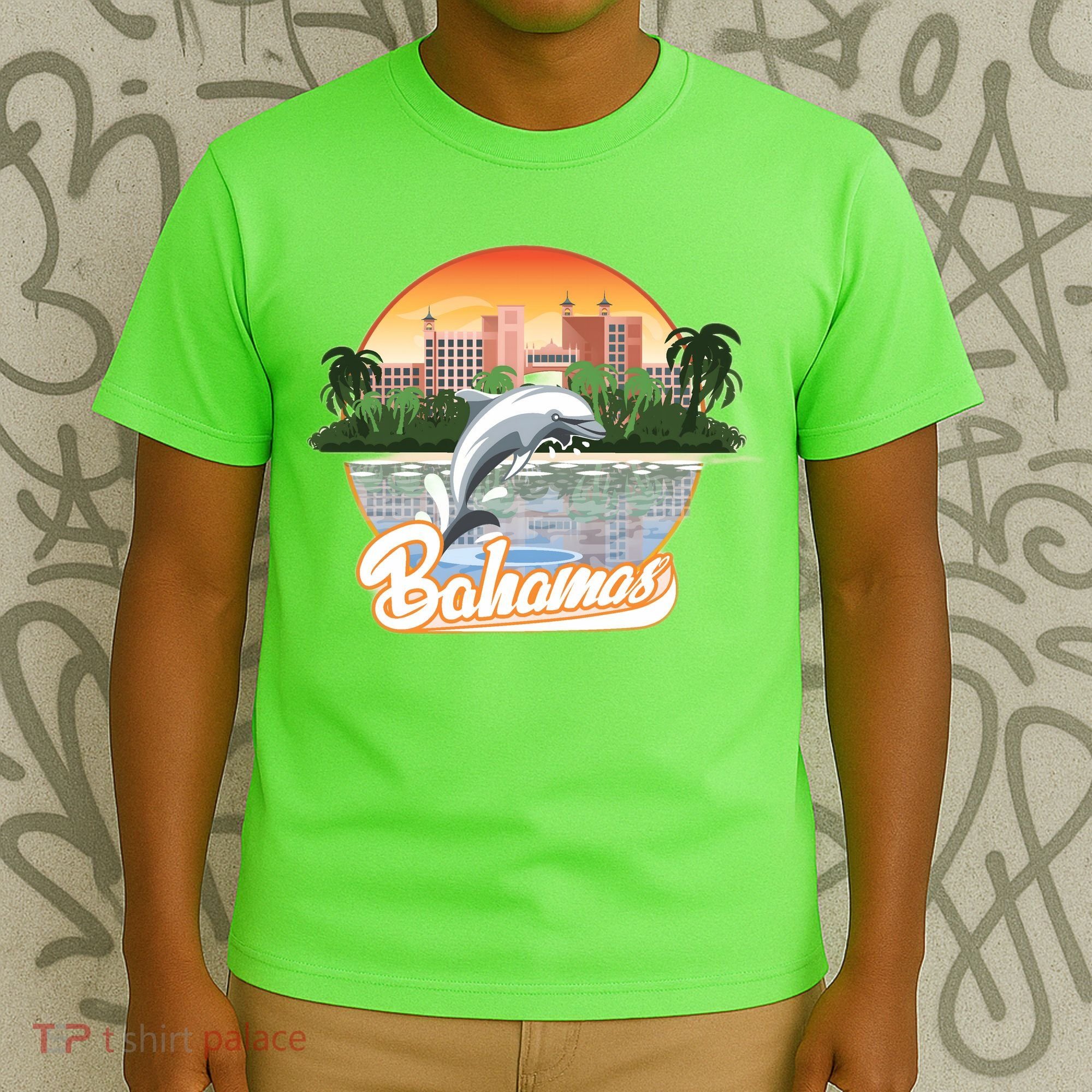 Bahamas With A Playing Dolphin And Hotels T-Shirt
