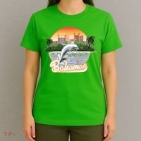 Bahamas With A Playing Dolphin And Hotels T-Shirt thumb 4