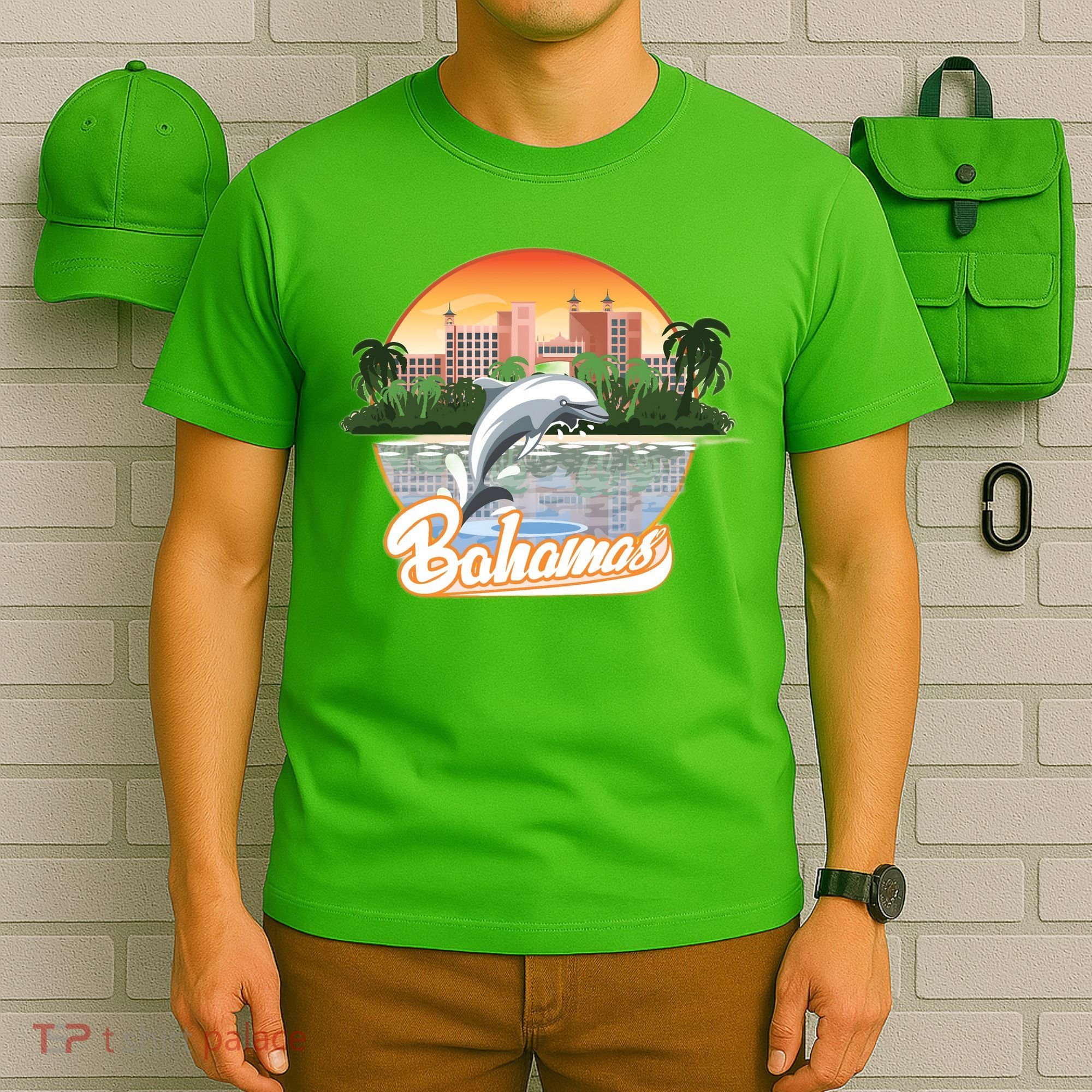 Bahamas With A Playing Dolphin And Hotels T-Shirt