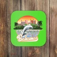 Bahamas With A Playing Dolphin And Hotels Coaster thumb 0