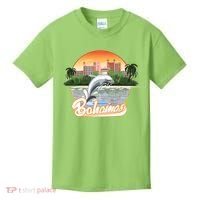 Bahamas With A Playing Dolphin And Hotels Kids T-Shirt thumb 0