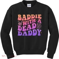 Baddie With A Dead Daddy  Kids Sweatshirt thumb 0