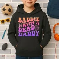 Baddie With A Dead Daddy  Kids Hoodie thumb 2