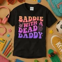 Baddie With A Dead Daddy  Kids T-Shirt thumb 3