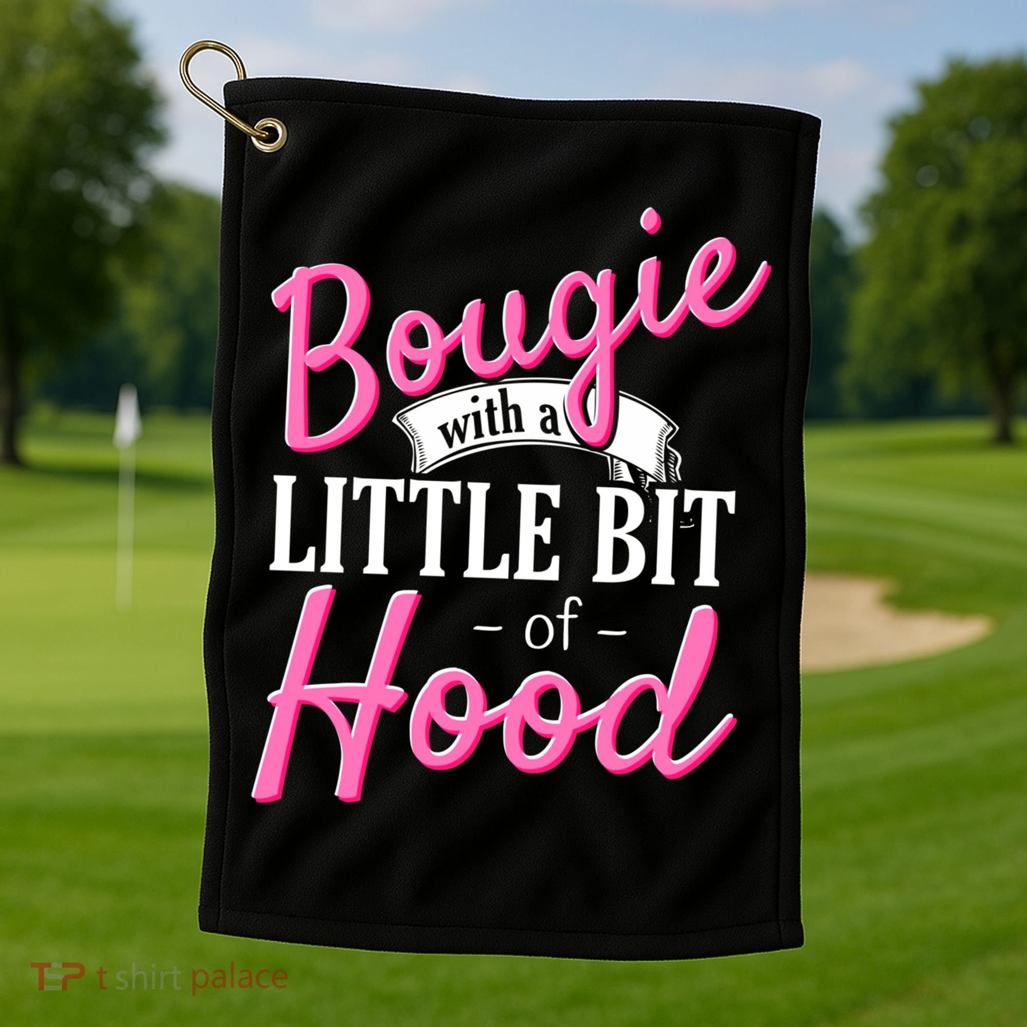 Bougie With A Little Bit Of Hood Funny Black Magic Gift Golf Towel