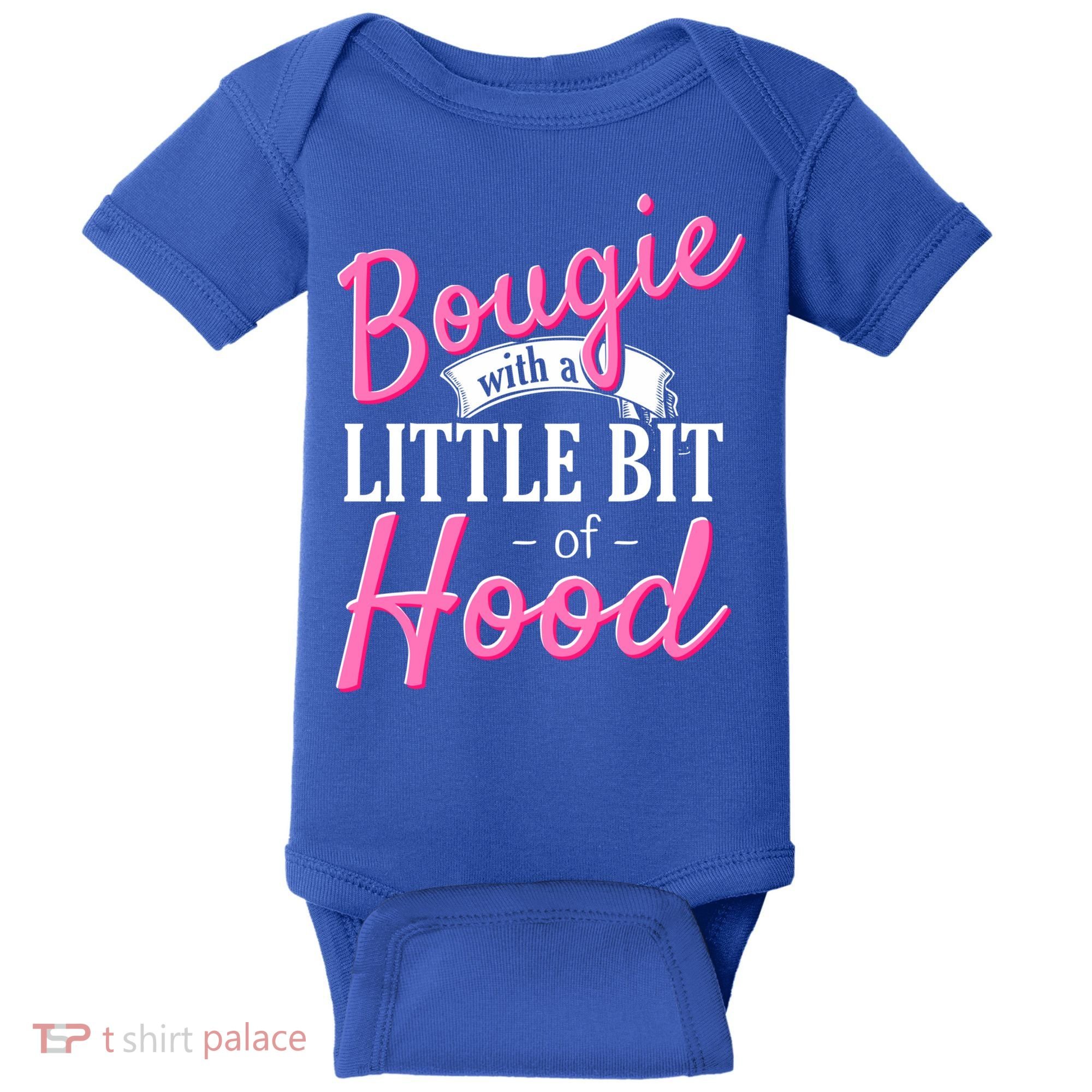 Bougie With A Little Bit Of Hood Funny Black Magic Gift Baby Bodysuit