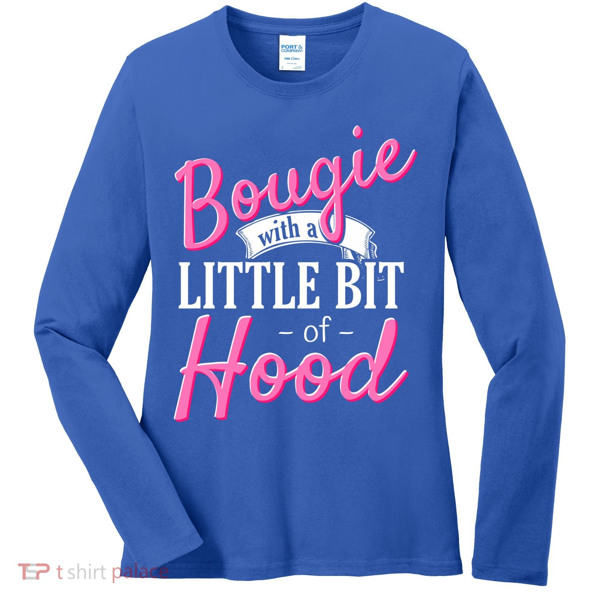 Bougie With A Little Bit Of Hood Funny Black Magic Gift Women's Long Sleeve Shirt