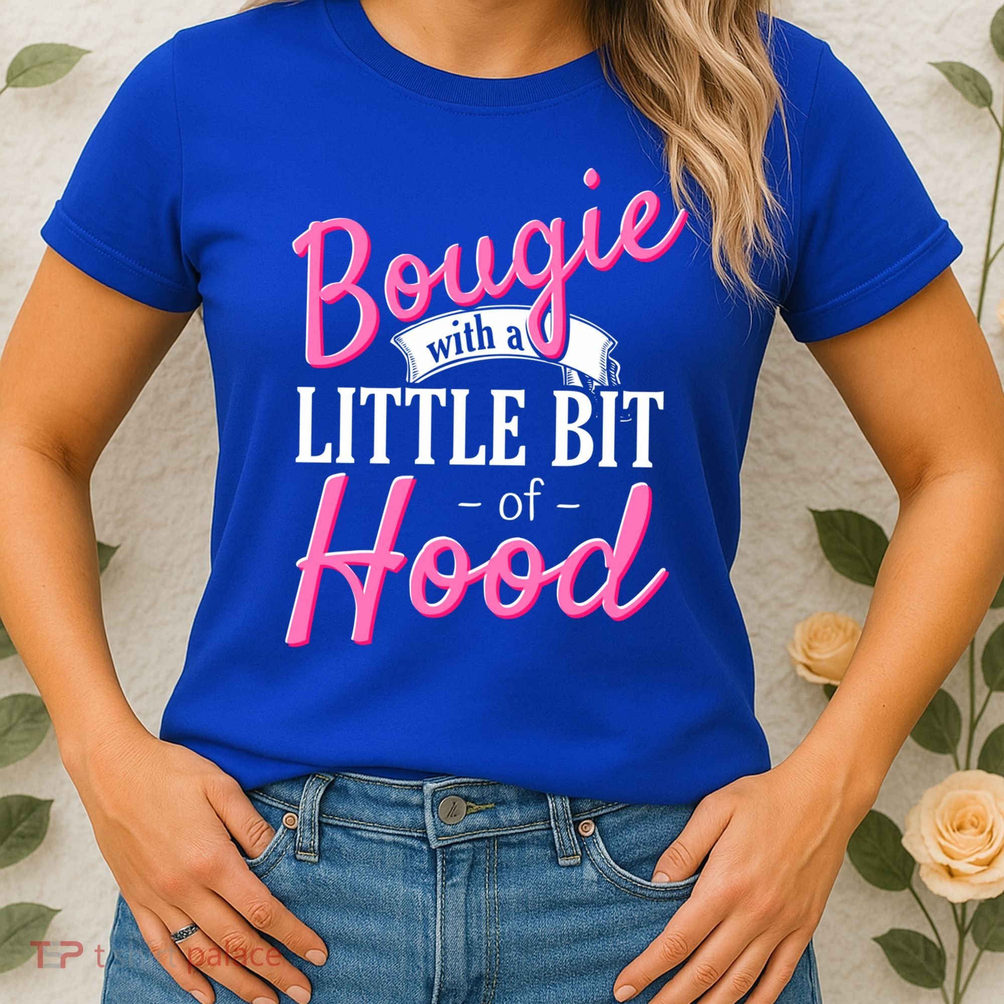 Bougie With A Little Bit Of Hood Funny Black Magic Gift Women's T-Shirt
