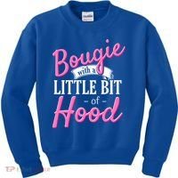 Bougie With A Little Bit Of Hood Funny Black Magic Gift Kids Sweatshirt thumb 0