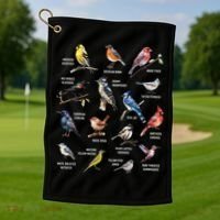 Bird Watching Bird Watcher Bird Lover Birder Birding Nerd Golf Towel thumb 1