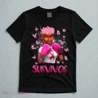 Black Women Breast Cancer Survivor Breast Cancer Awareness T-Shirt thumb 5